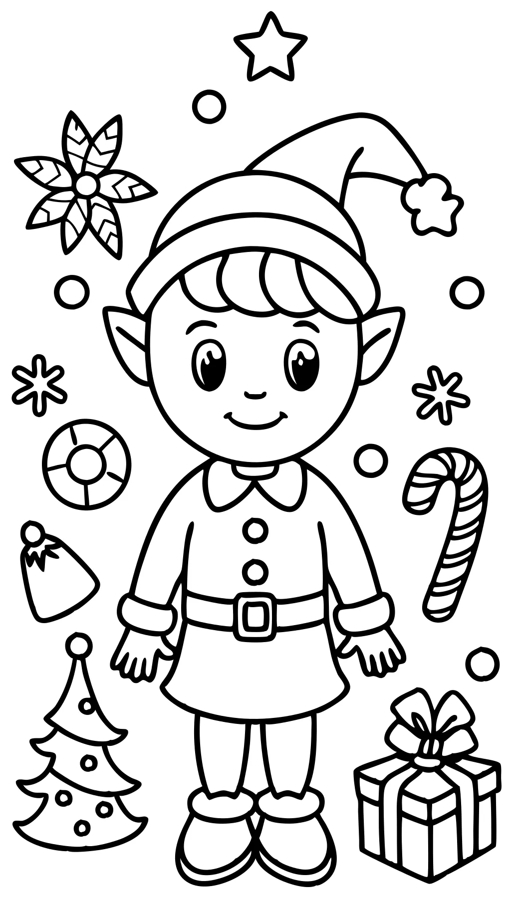 coloriage de Noël elfe